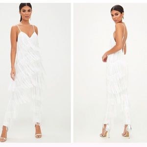 White fringe jumpsuit